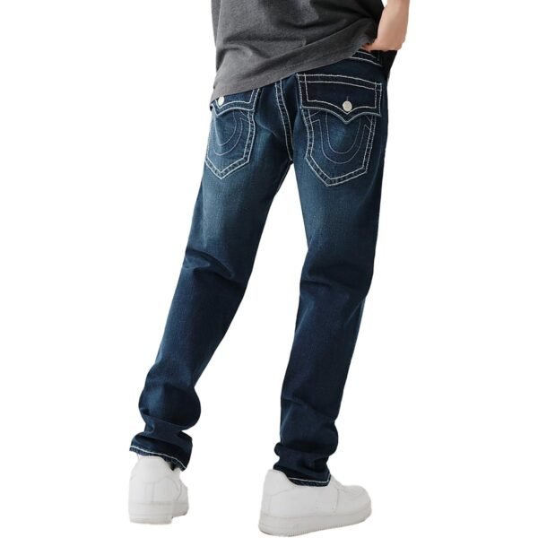 True Religion Mens Rocco Relaxed Dark Wash Skinny Jeans - Image 2