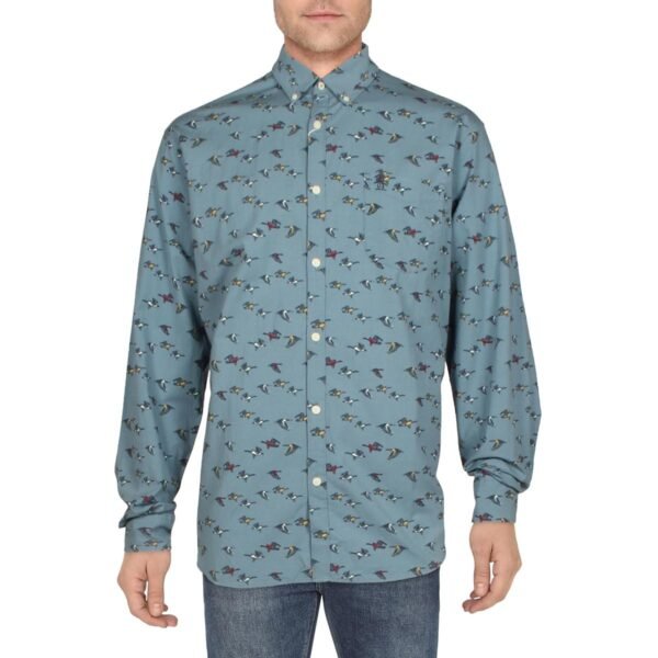 Penguin By Munsingwear Mens Print Woven Button-Down Shirt