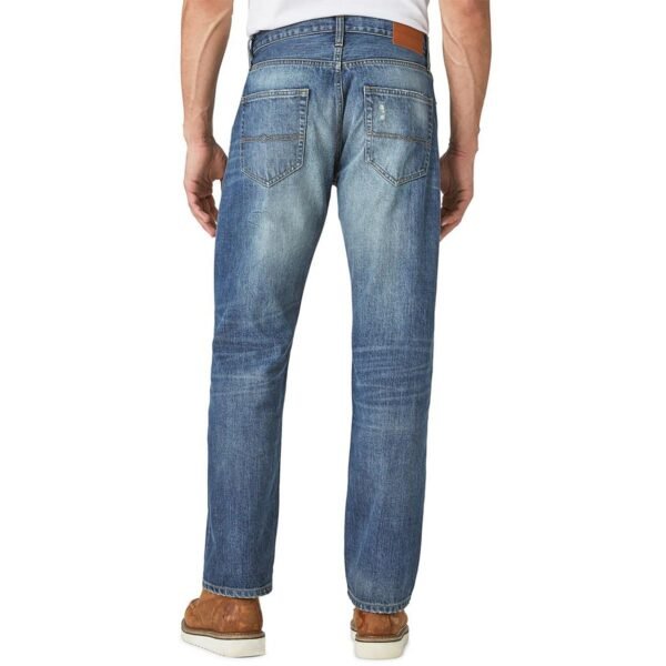 Lucky Legend Mens Destroyed Medium Wash Straight Leg Jeans - Image 2