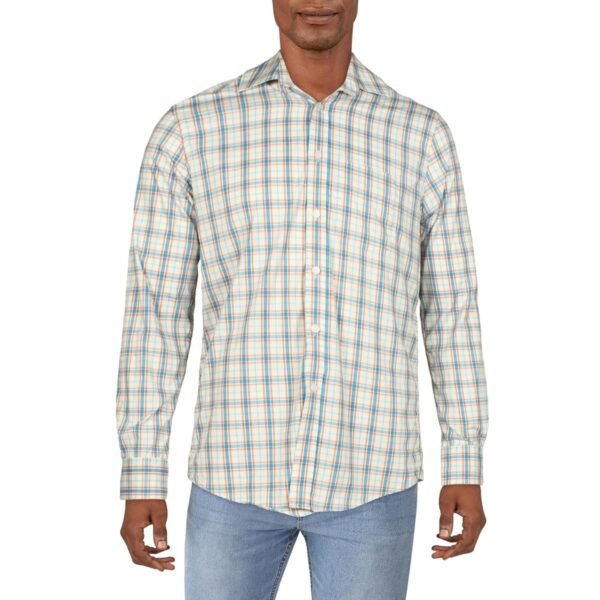 Club Room Mens Woven Collared Button-Down Shirt